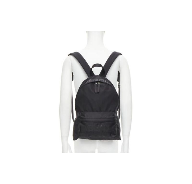 new VERSACE La Greca 90's logo black nylon backpack bag In New Condition In Hong Kong, NT