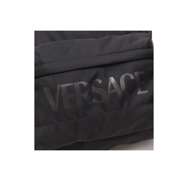 new VERSACE La Greca 90's logo black nylon backpack bag 3