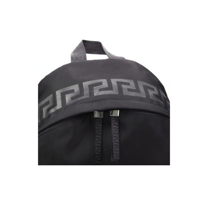 new VERSACE La Greca 90's logo black nylon backpack bag 4