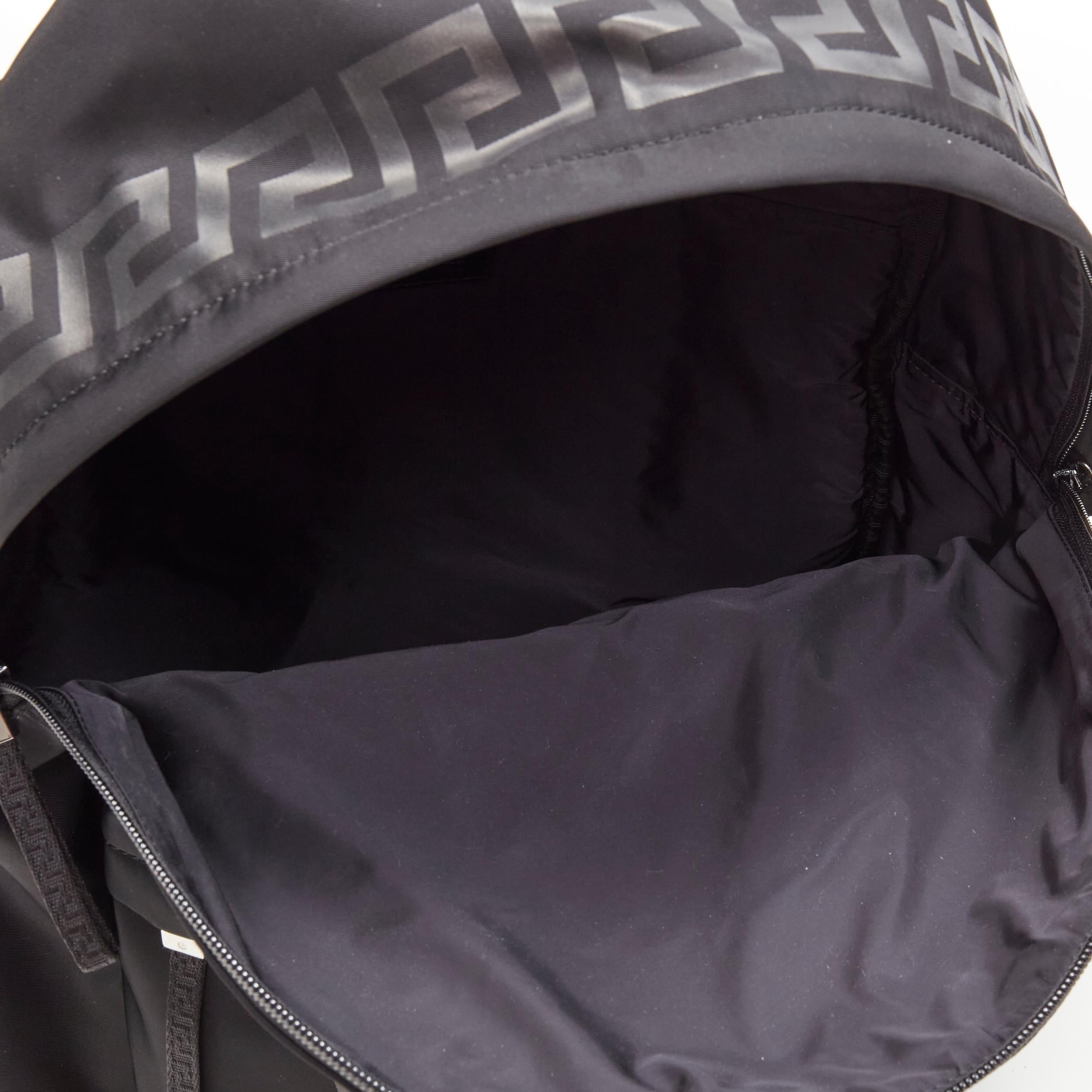 new VERSACE La Greca 90's logo black nylon backpack bag 1
