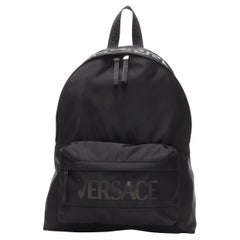 new VERSACE La Greca 90's logo black nylon backpack bag