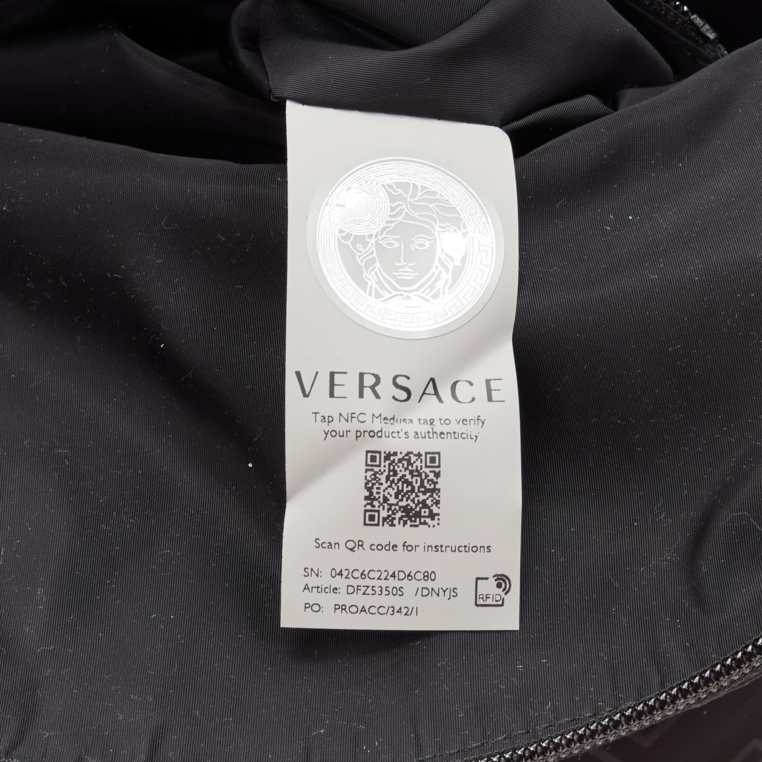 new VERSACE La Greca Greek Key black 90's logo backpack bag For Sale 6