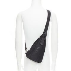 new VERSACE La Greca Vintage 90s Logo black nylon small sling backpack bag