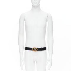 new VERSACE La Medusa Insignia silver face gold chain buckle black belt 95cm 38"