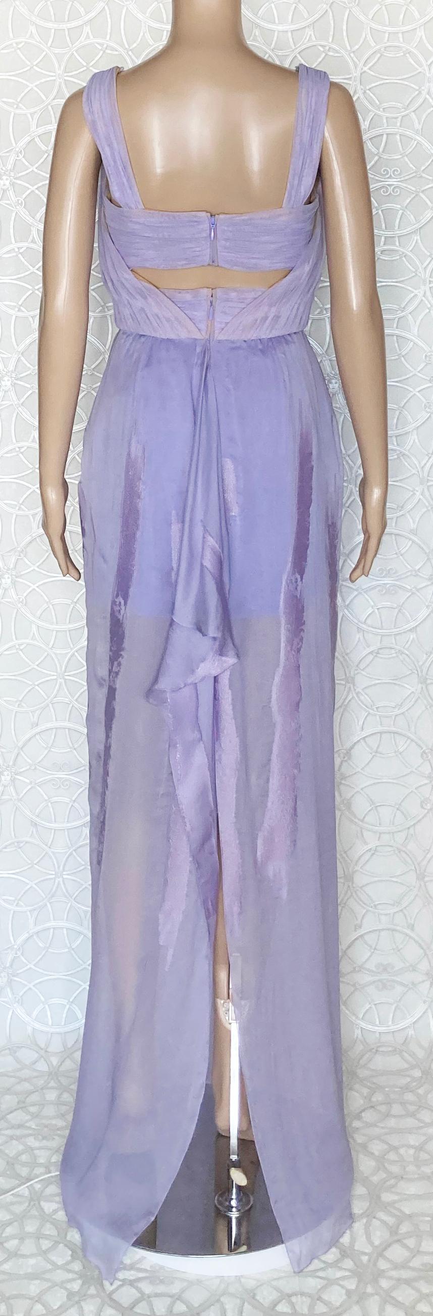 New VERSACE Lilac Chiffon Long Dress 38 In New Condition In Montgomery, TX