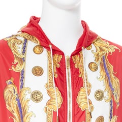 new VERSACE Limited Gold Pig Medusa Medallion Coin Baroque print hoodie IT52 XL