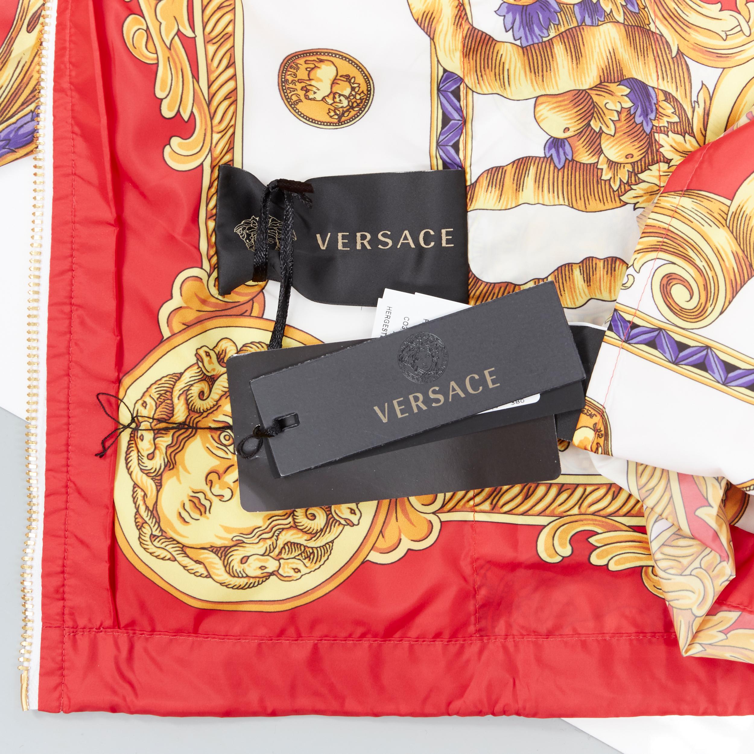 new VERSACE Limited Gold Pig Medusa Medallion Coin Baroque print hoodie IT56 3XL 6