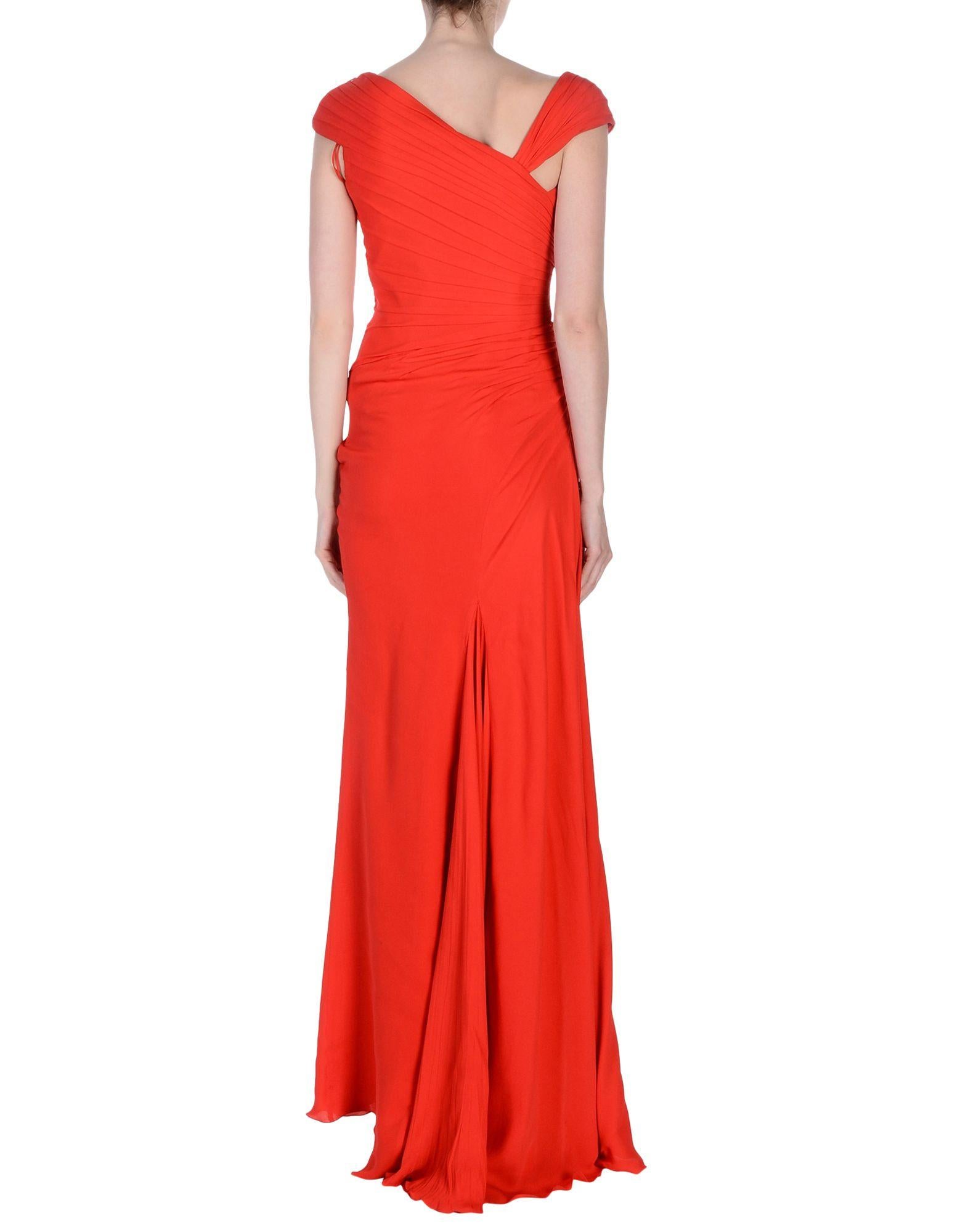Rouge Versace, robe longue corset en soie rouge à lèvres, neuve, taille IT 42 en vente