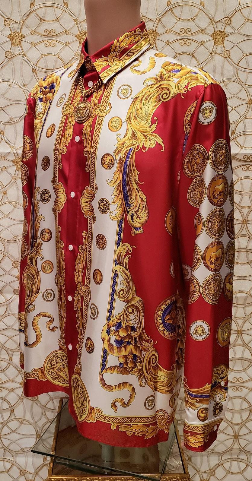 NEW VERSACE LUNAR NEW YEAR LIMITED EDITION SILK SHIRT Size 50 - L 8