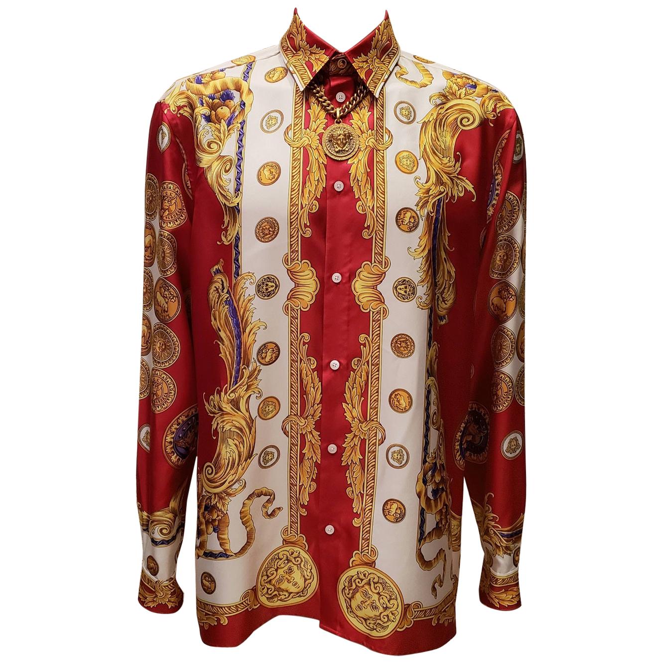 NEW VERSACE LUNAR NEW YEAR LIMITED EDITION SILK SHIRT Size 50 - L