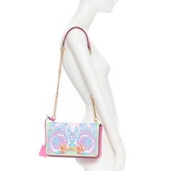 new VERSACE Medium Icon SS19 Runway Technicolor Barocco dual Medusa flap bag