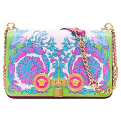 new VERSACE Medium Icon SS19 Runway Technicolor Barocco dual Medusa flap bag