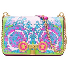 nouveau VERSACE Medium Icon SS19 Runway Technicolor Baroque dual Medusa turnlock bag