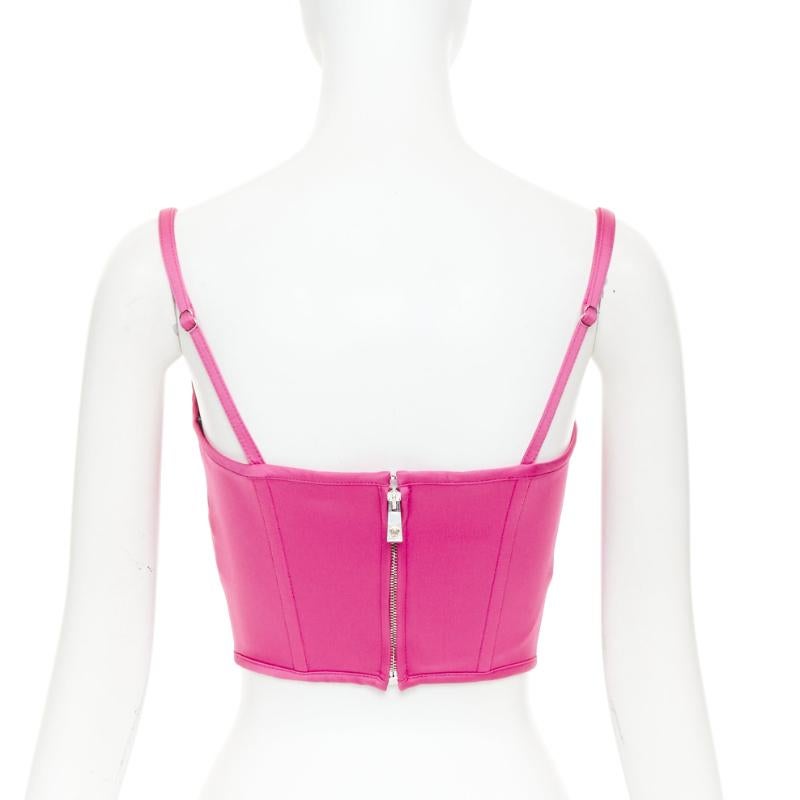 De las mujeres nuevo VERSACE Medusa '95 Raso Waterlilly fucsia deshuesado hebilla crop top IT40 S en venta