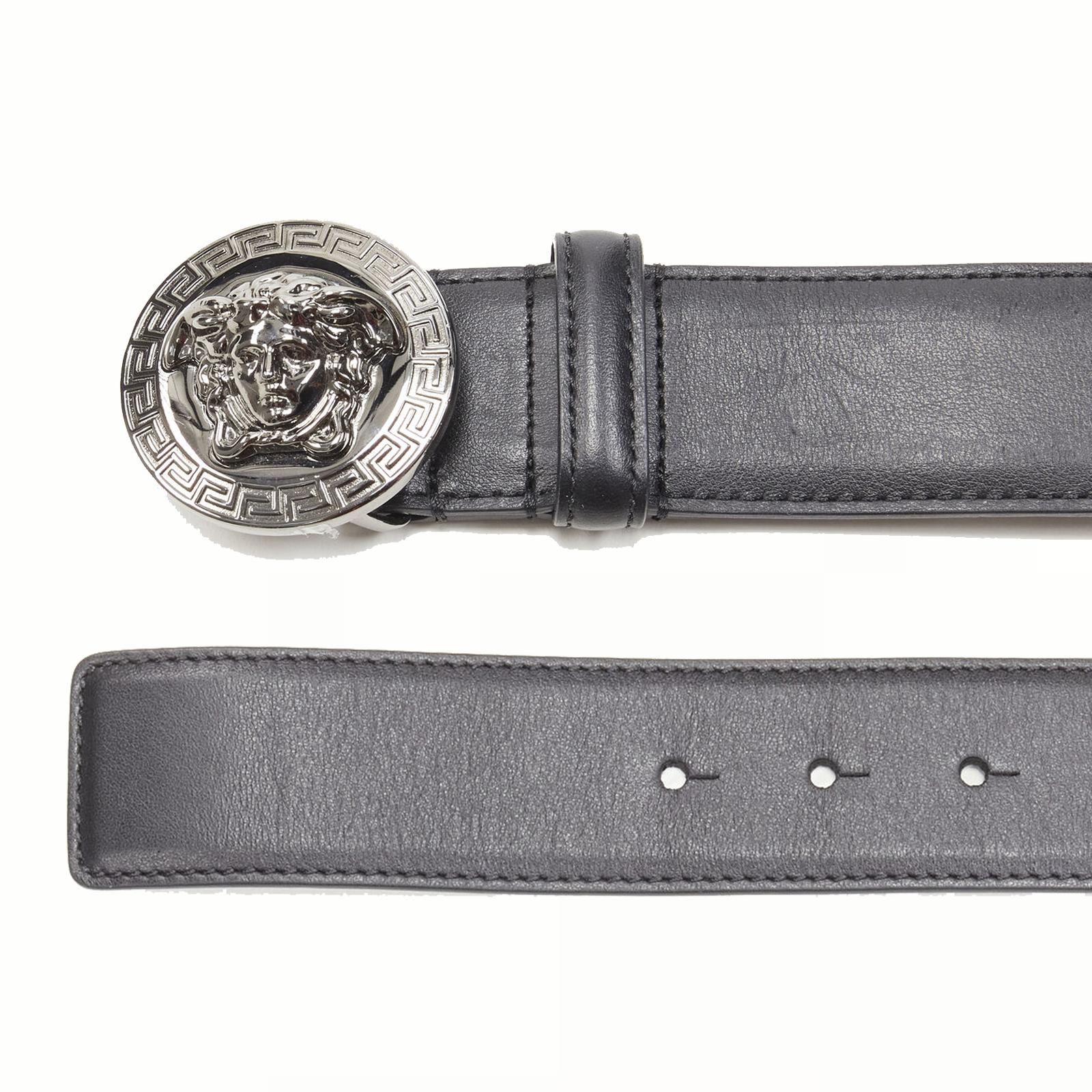 black versace belt silver buckle