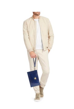 New VERSACE MEDUSA CROC-EMBOSSED LEATHER WRISTLET