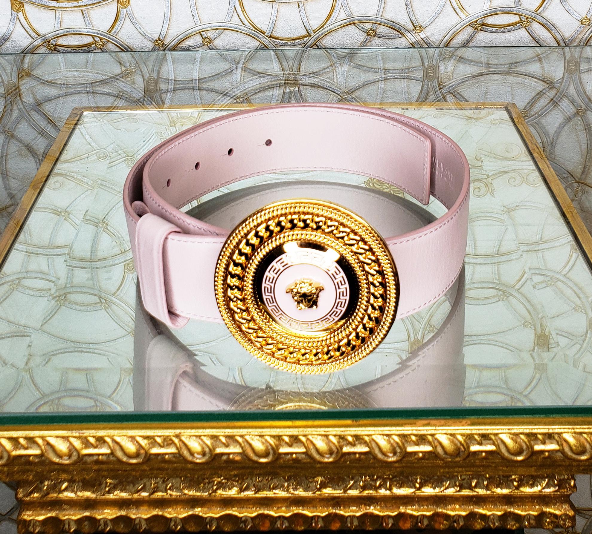 versace pink belt