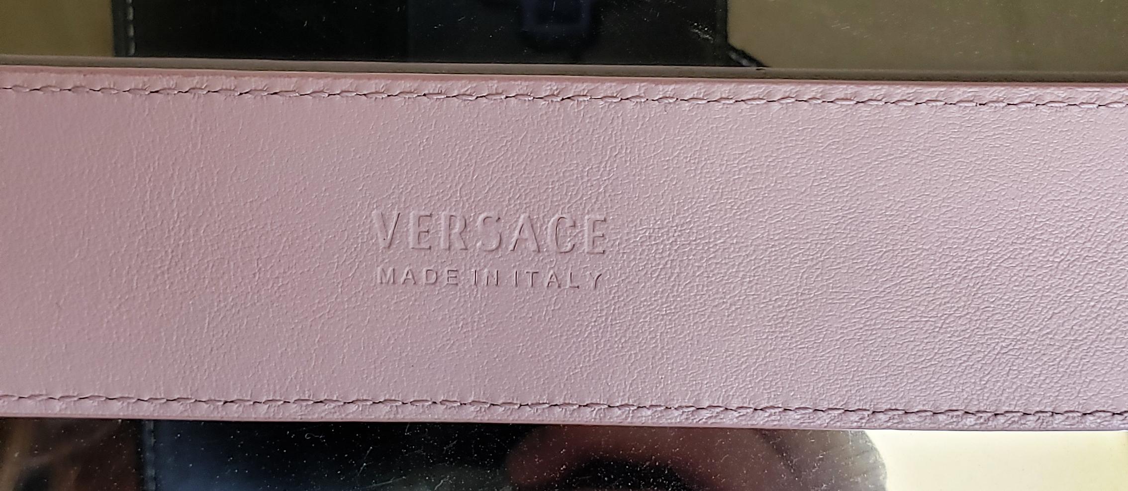 Women's NEW VERSACE MEDUSA POWDER PINK LEATHER Belt 70/28