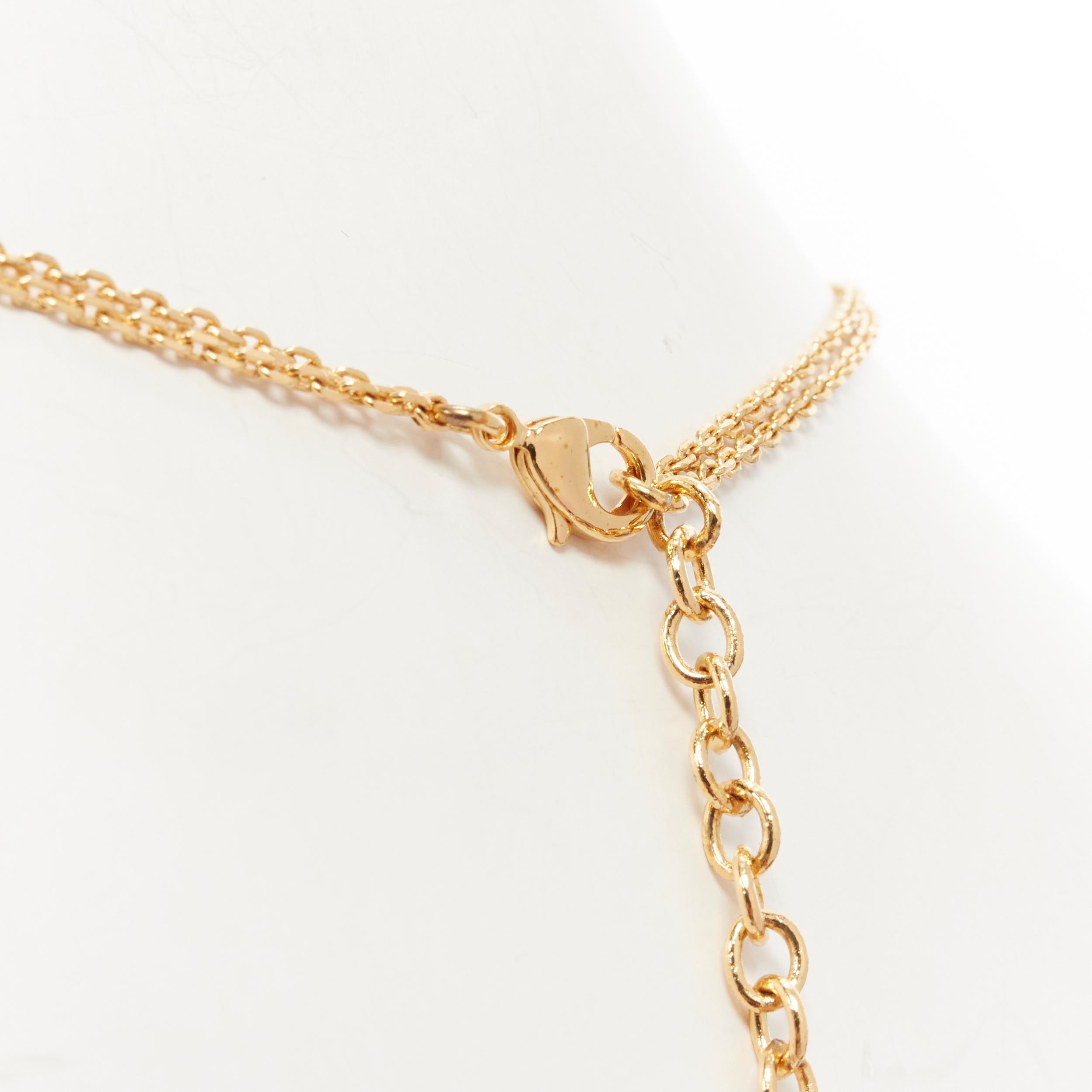 Men's new VERSACE Medusa Safety Pin pendant gold tone nickel short necklace choker