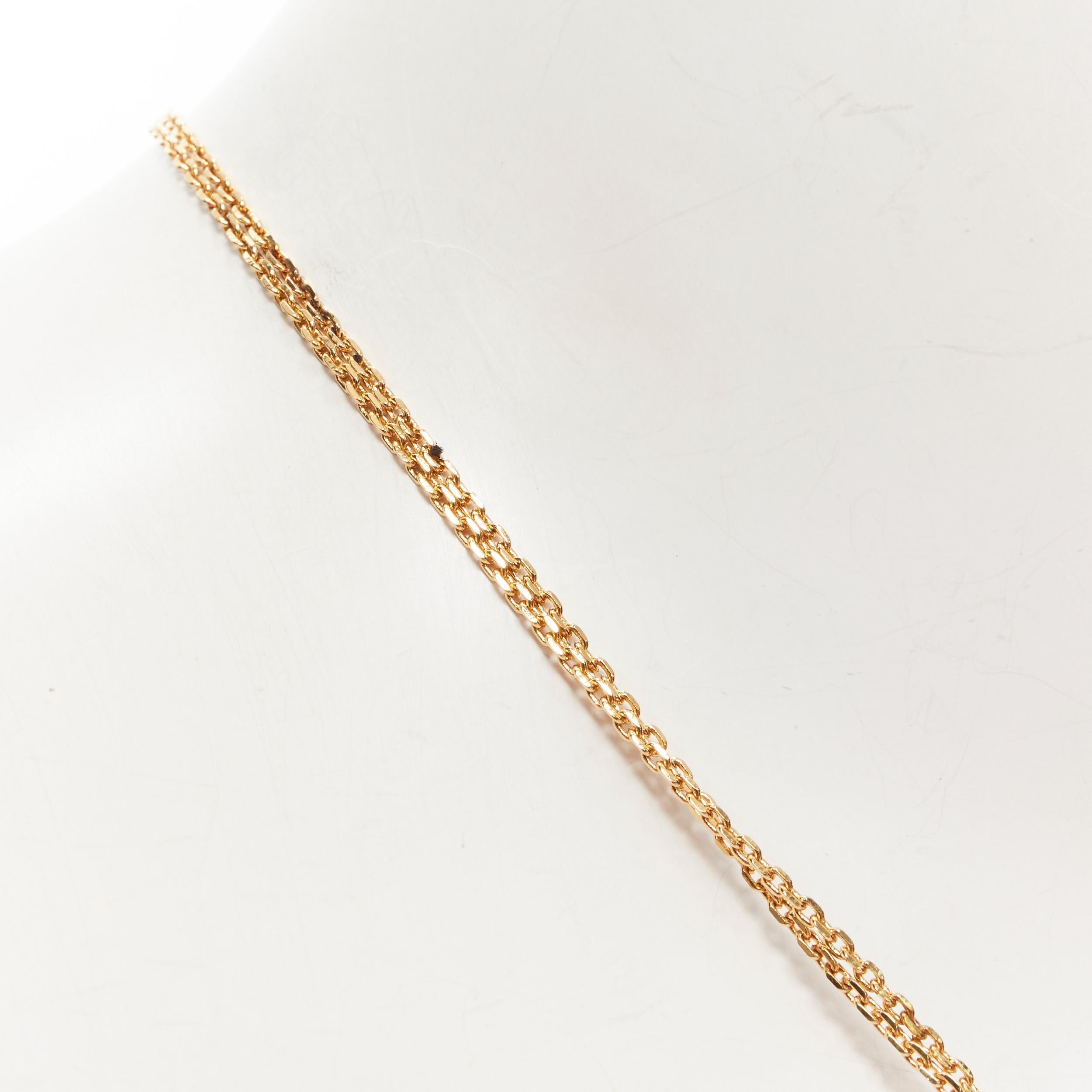 new VERSACE Medusa Safety Pin pendant gold tone nickel short necklace choker 1