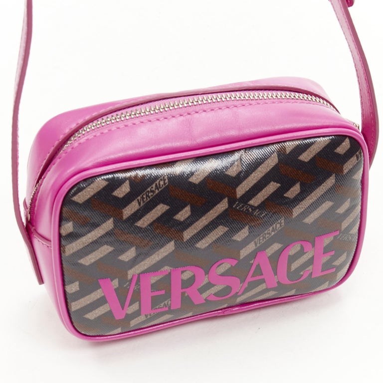 new VERSACE Medusa Smiley Graffiti La Greca pink leather crossbody