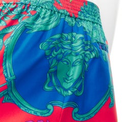 new VERSACE Medusa Trionfo Garden blue purple Barocco print summer shorts EU50 L