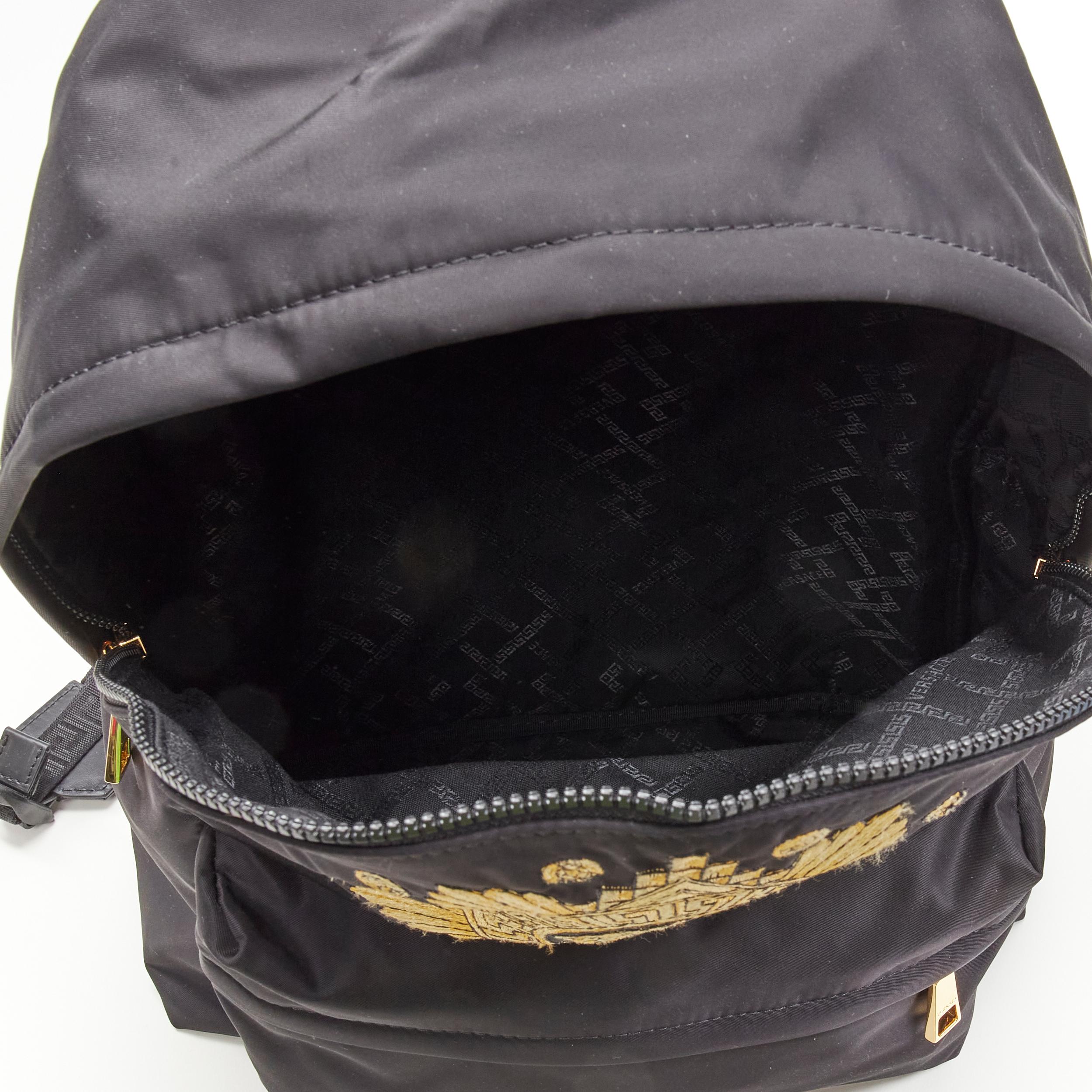 Men's new VERSACE Medusa Western Starburst embroidered black nylon backpack For Sale
