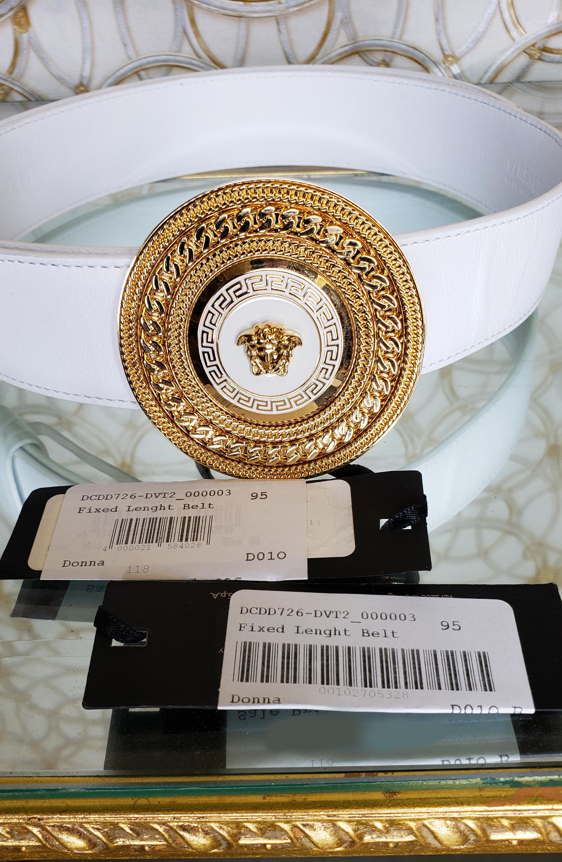 versace white belt