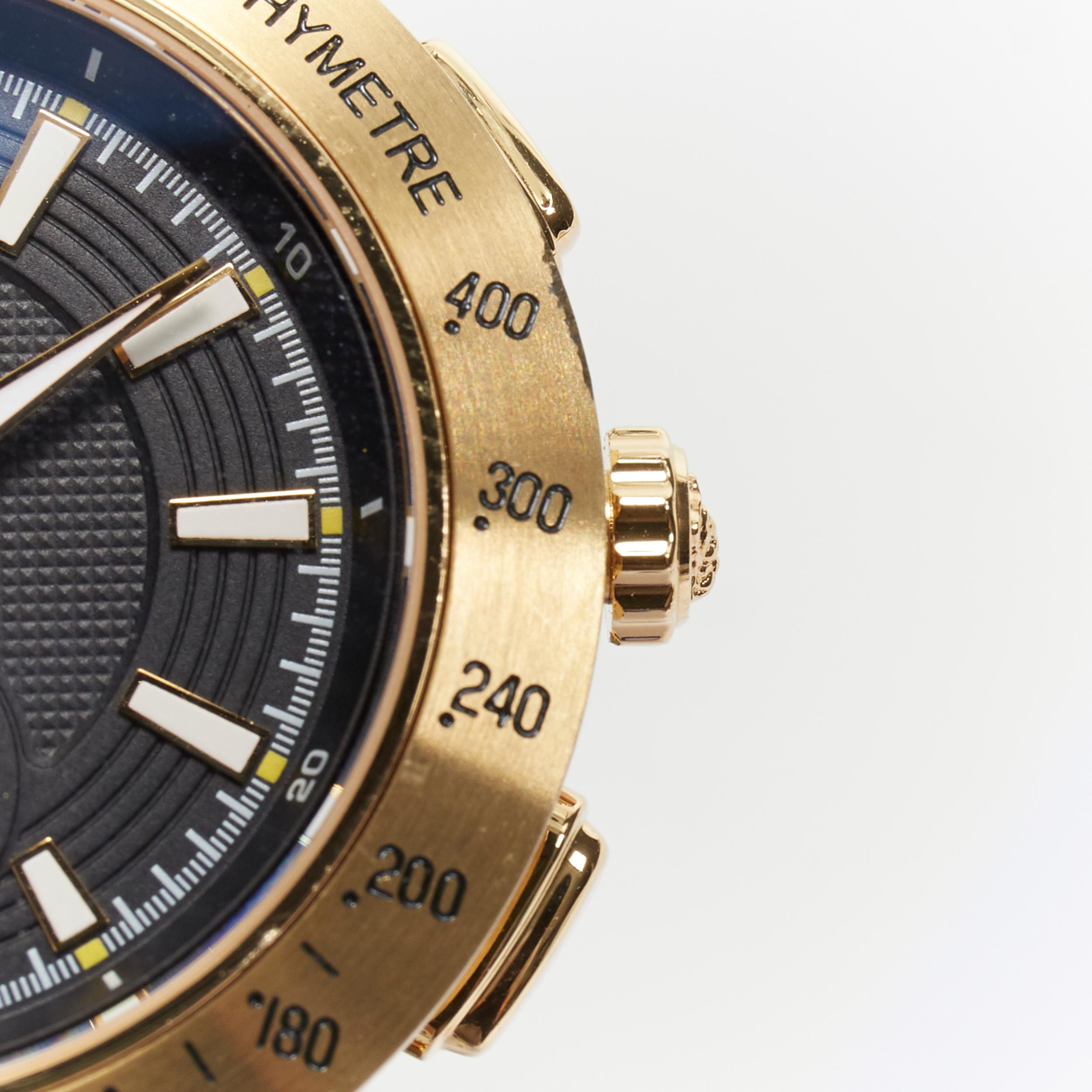Orange new VERSACE Men V-Race Sport Gold Black Face stainless steel quartz analog watch