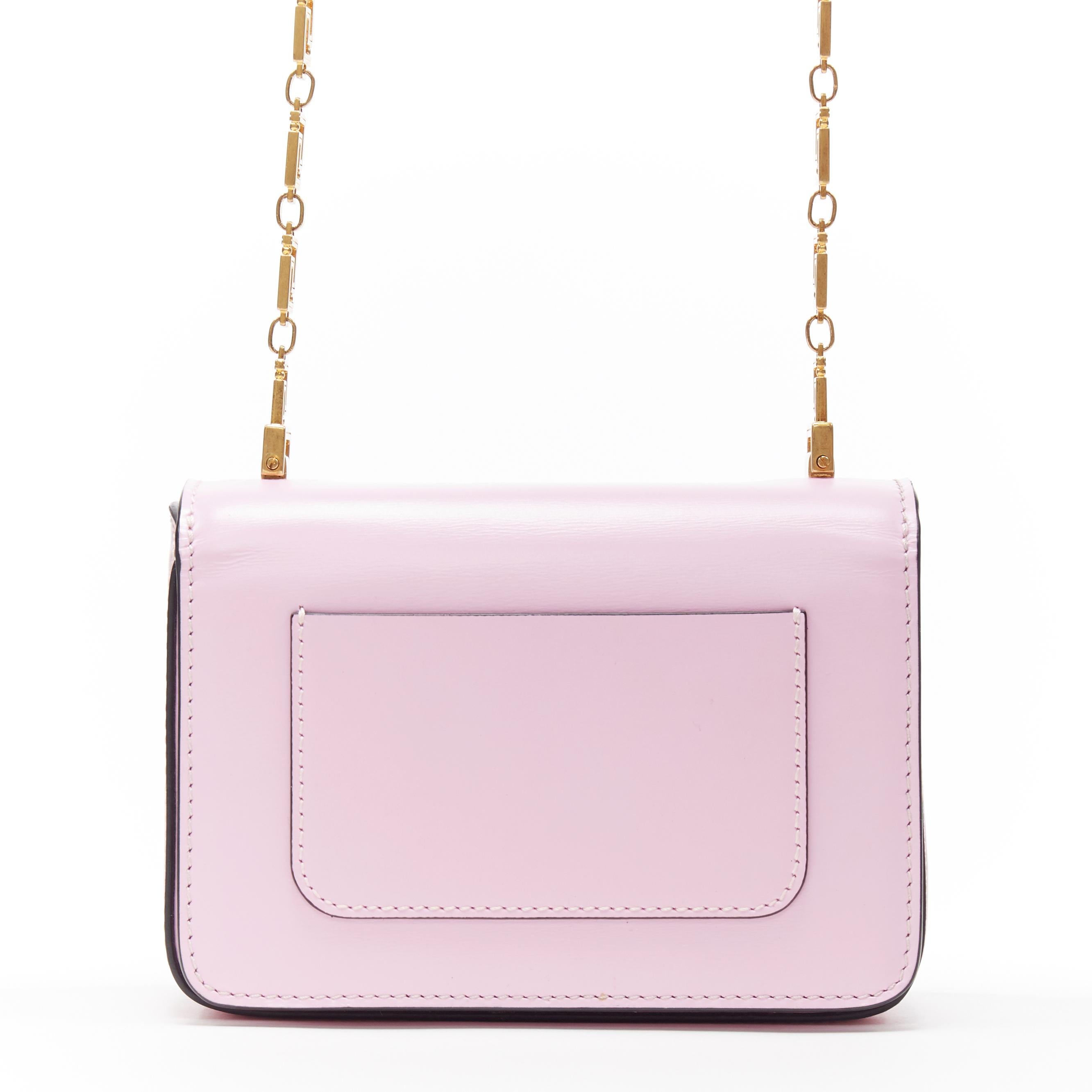 new VERSACE Mini Icon light pink dual Medusa turnlock greca chain shoulder bag In New Condition In Hong Kong, NT