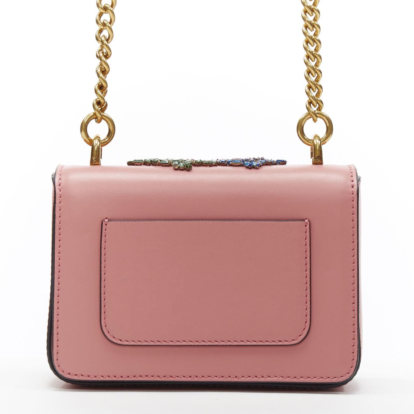 Brown New VERSACE Mini Icon pink baroque Swarovski crystal embellished shoulder bag