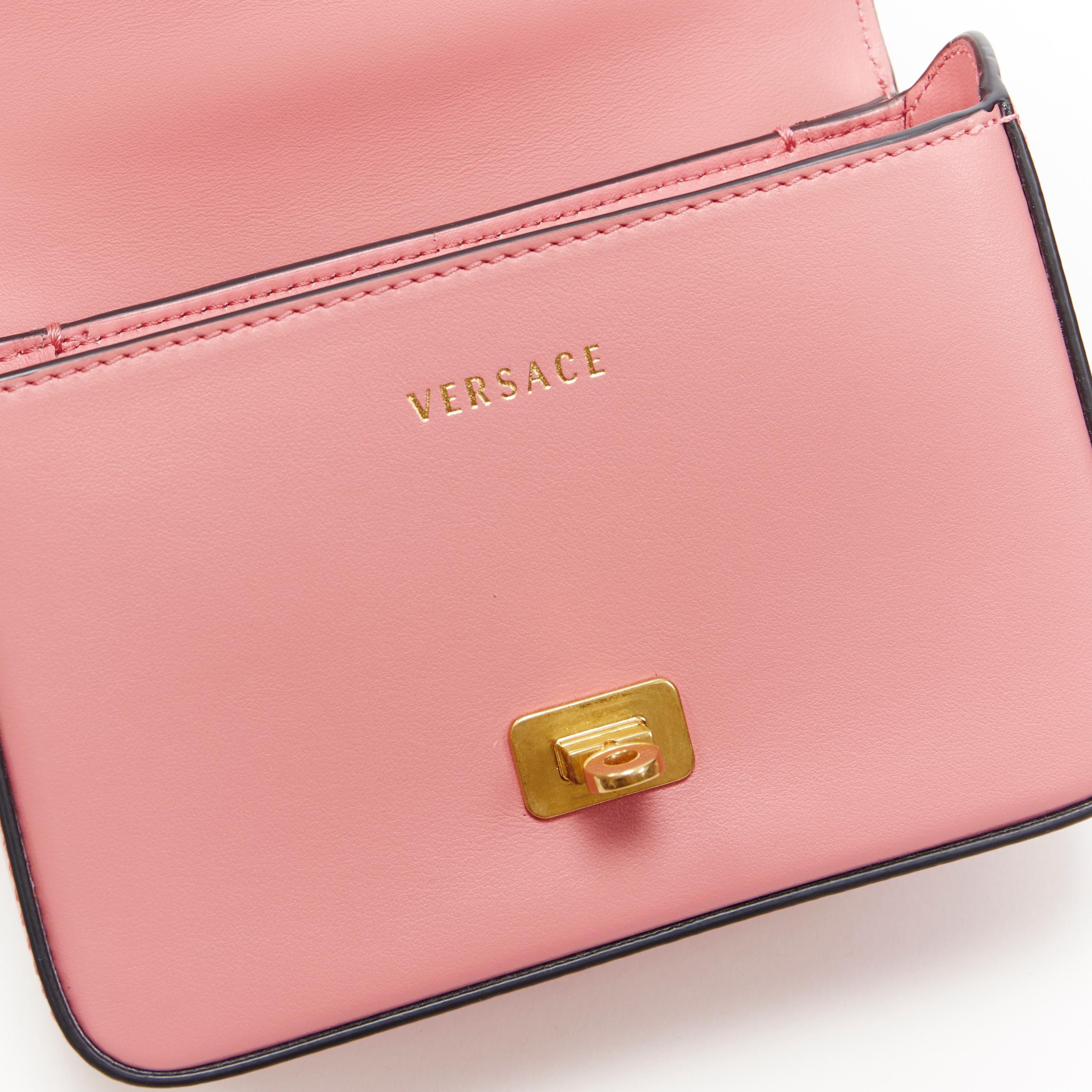 new VERSACE Mini Icon pink baroque Virtus V crystal embellished shoulder bag 6