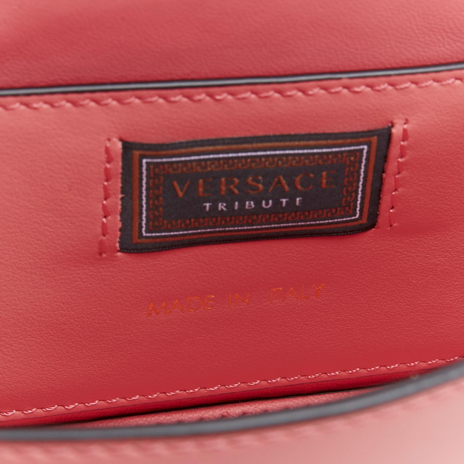 new VERSACE Mini Icon pink baroque Virtus V crystal embellished shoulder bag 7