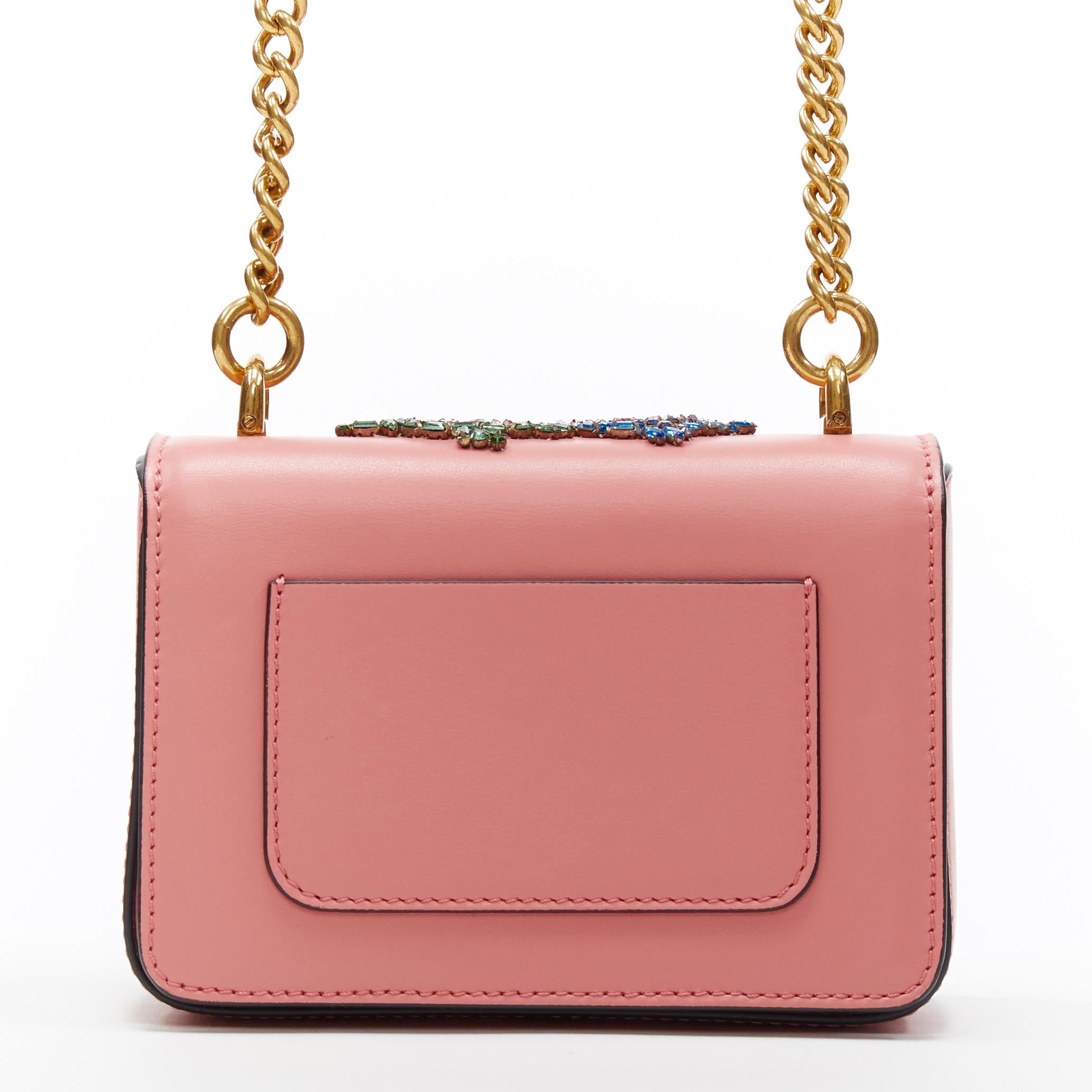 new VERSACE Mini Icon pink baroque Virtus V crystal embellished shoulder bag In New Condition In Hong Kong, NT