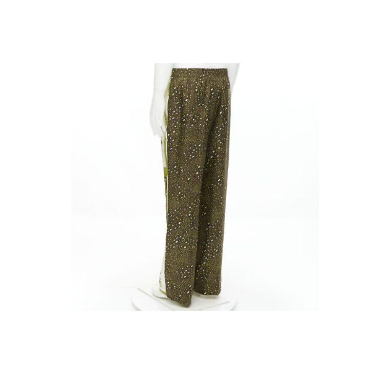 new VERSACE Mosaic Barocco 2021 100% silk gold baroque leopard pants IT48 M For Sale 1