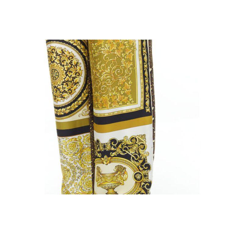 new VERSACE Mosaic Barocco 2021 100% silk gold baroque leopard pants IT48 M For Sale 3
