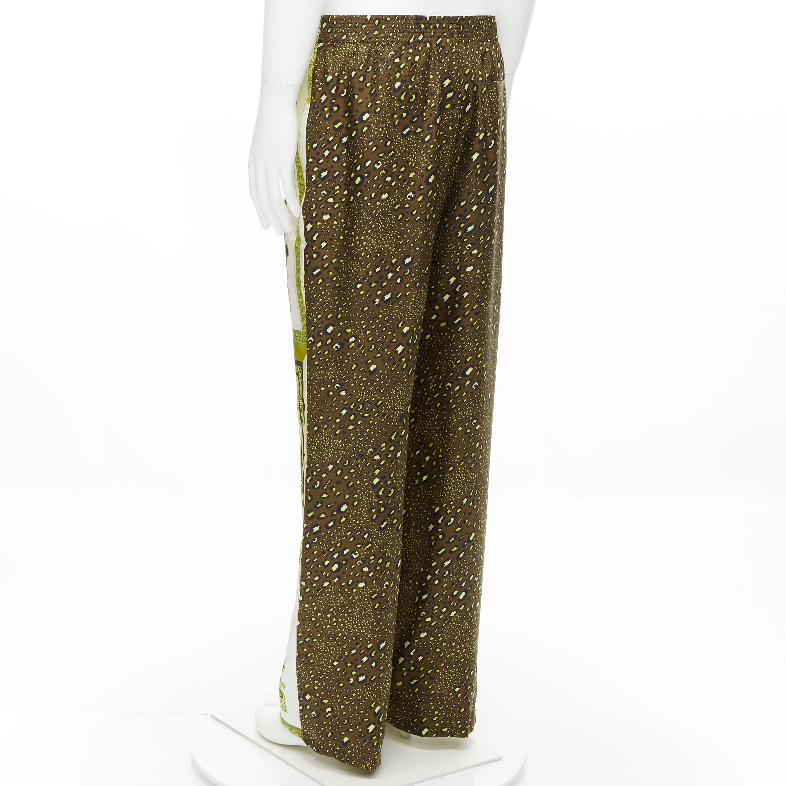 new VERSACE Mosaic Barocco 2021 silk gold baroque leopard relaxed pants IT52 XL In New Condition In Hong Kong, NT
