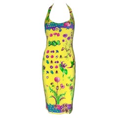 NEW Versace Multicolor Floral Print Silk Medusa Dress as seen on Nicolette