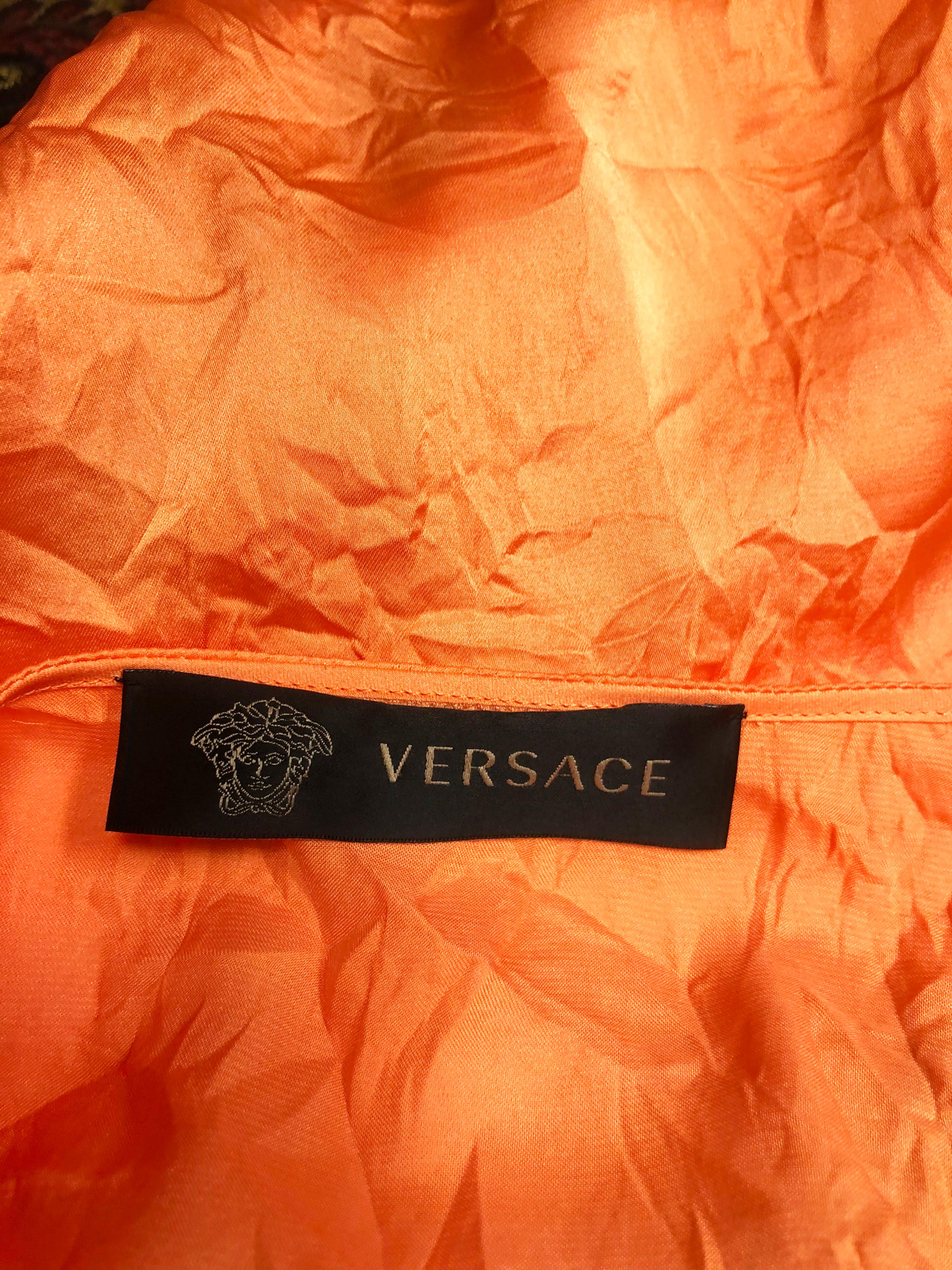 S/S13 L# 8 VERSACE - Robe en dentelle noire orange RACERBACK 40 - 4 38 - 2, 40 - 4  en vente 5