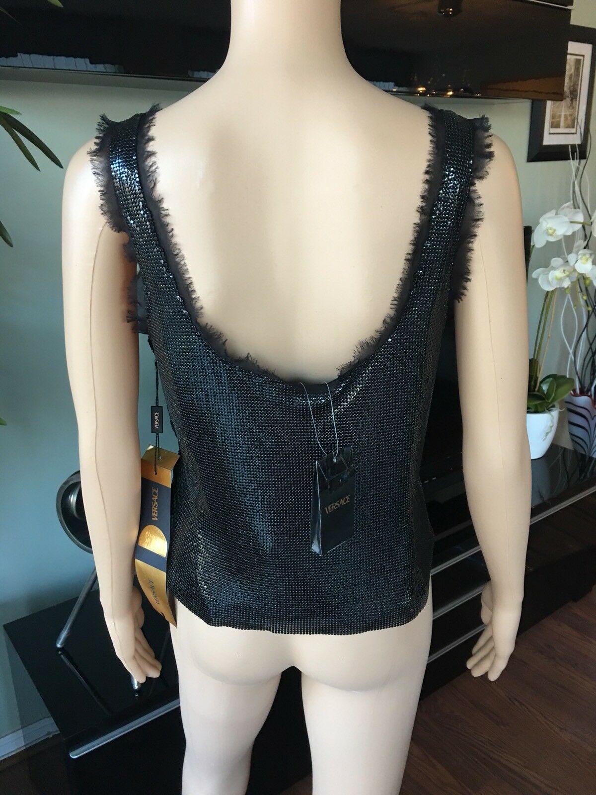 New Versace Oroton Metal Mesh Chainmail Top And Skirt Suit 2 Piece Set 8