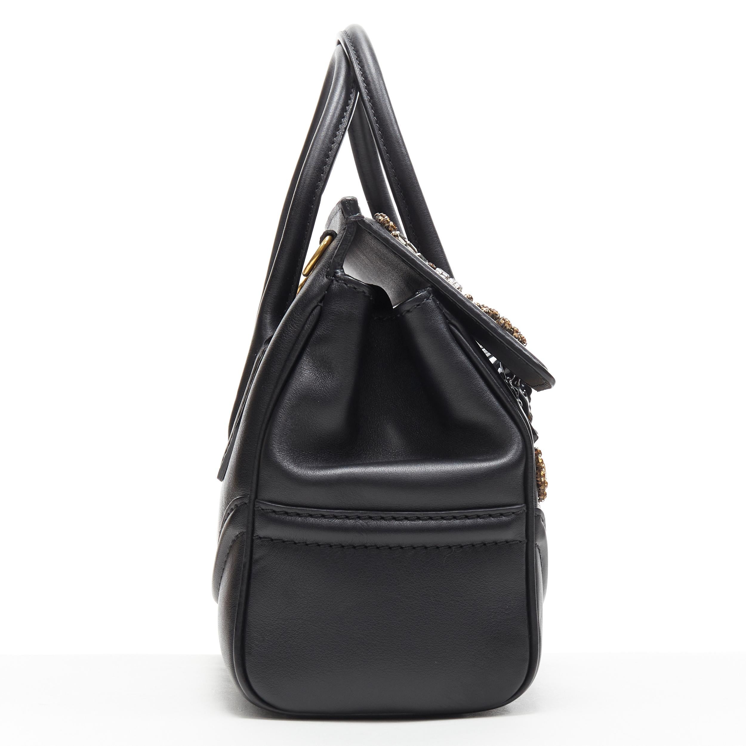 Black new VERSACE Palazzo Empire black gold crystal crossbody satchel bag