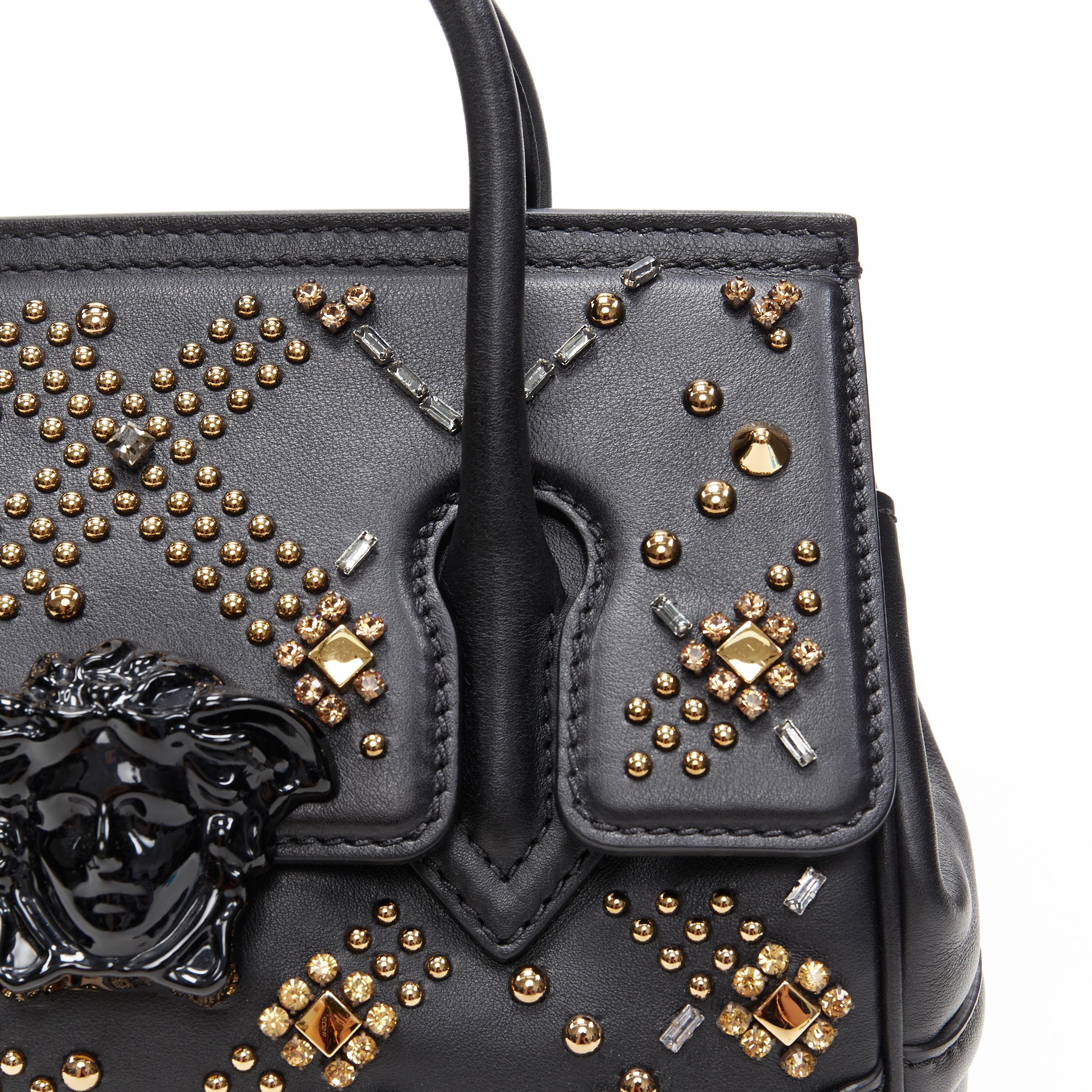 new VERSACE Palazzo Empire black gold crystal crossbody satchel bag 3