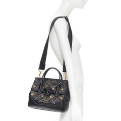 new VERSACE Palazzo Empire black gold crystal stud embellished crossbody bag