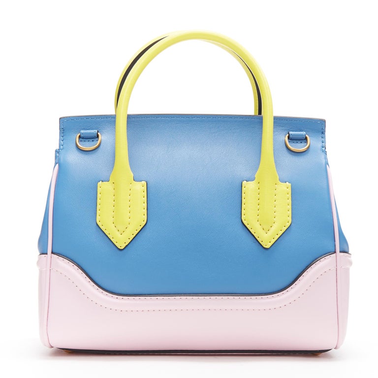 new VERSACE Palazzo Empire blue pink yellow calf leather Medusa ...