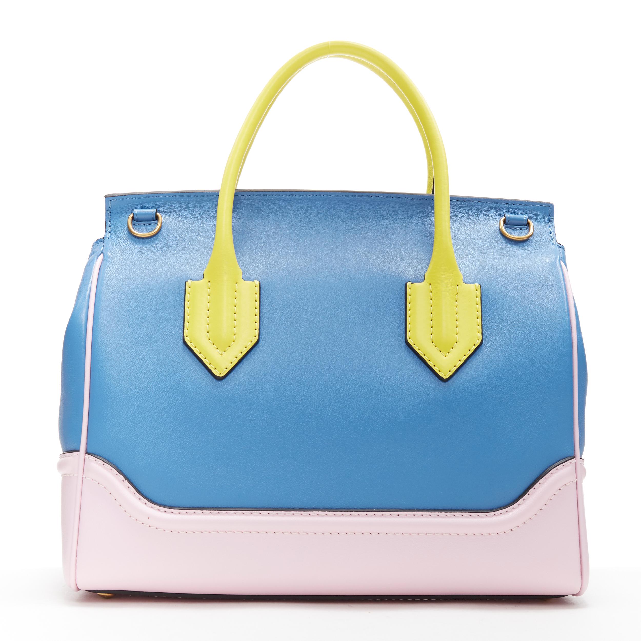 new VERSACE Palazzo Empire blue pink yellow calf Medusa large shoulder bag In New Condition In Hong Kong, NT