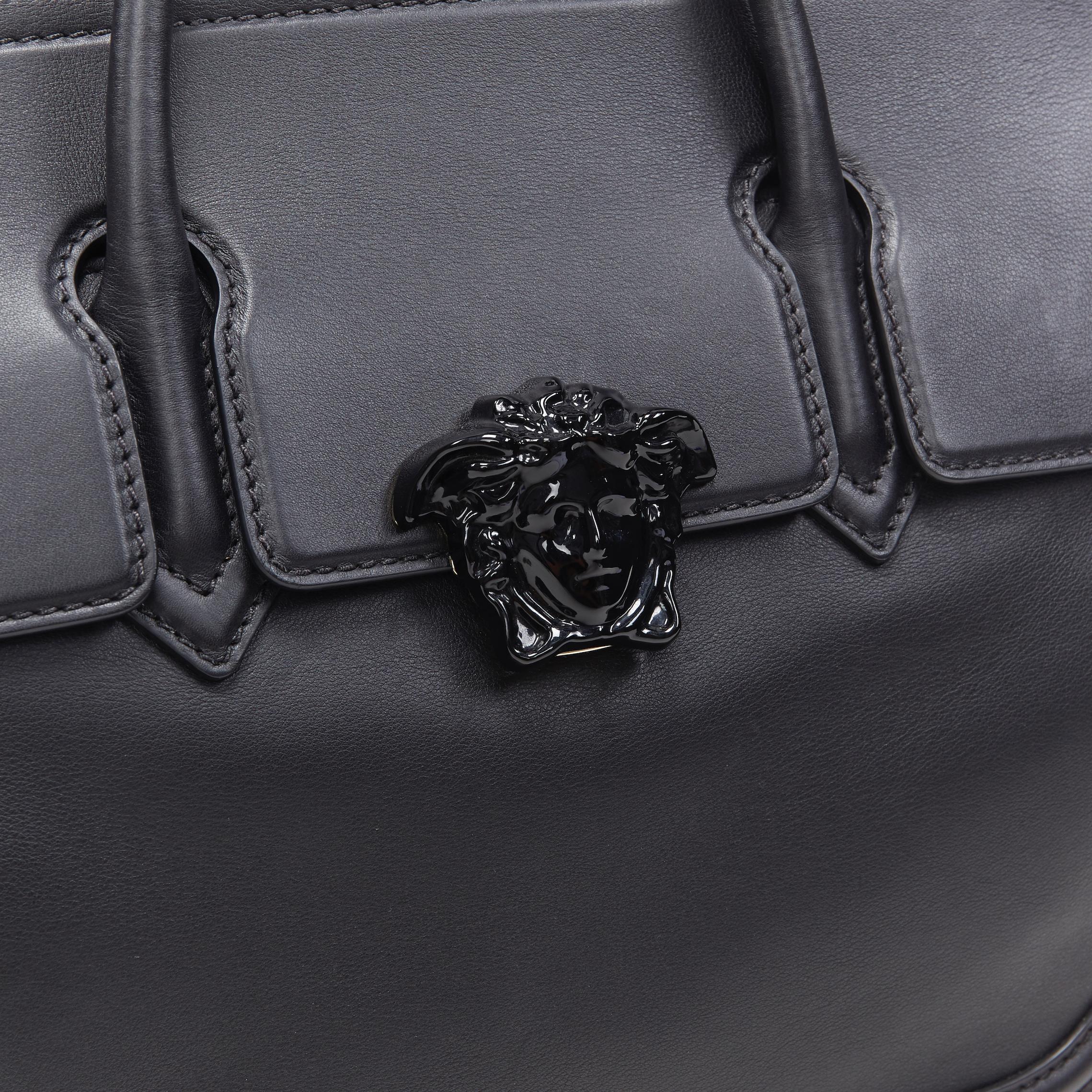 new VERSACE Palazzo Empire Large classic black calf leather Medusa satchel bag 2