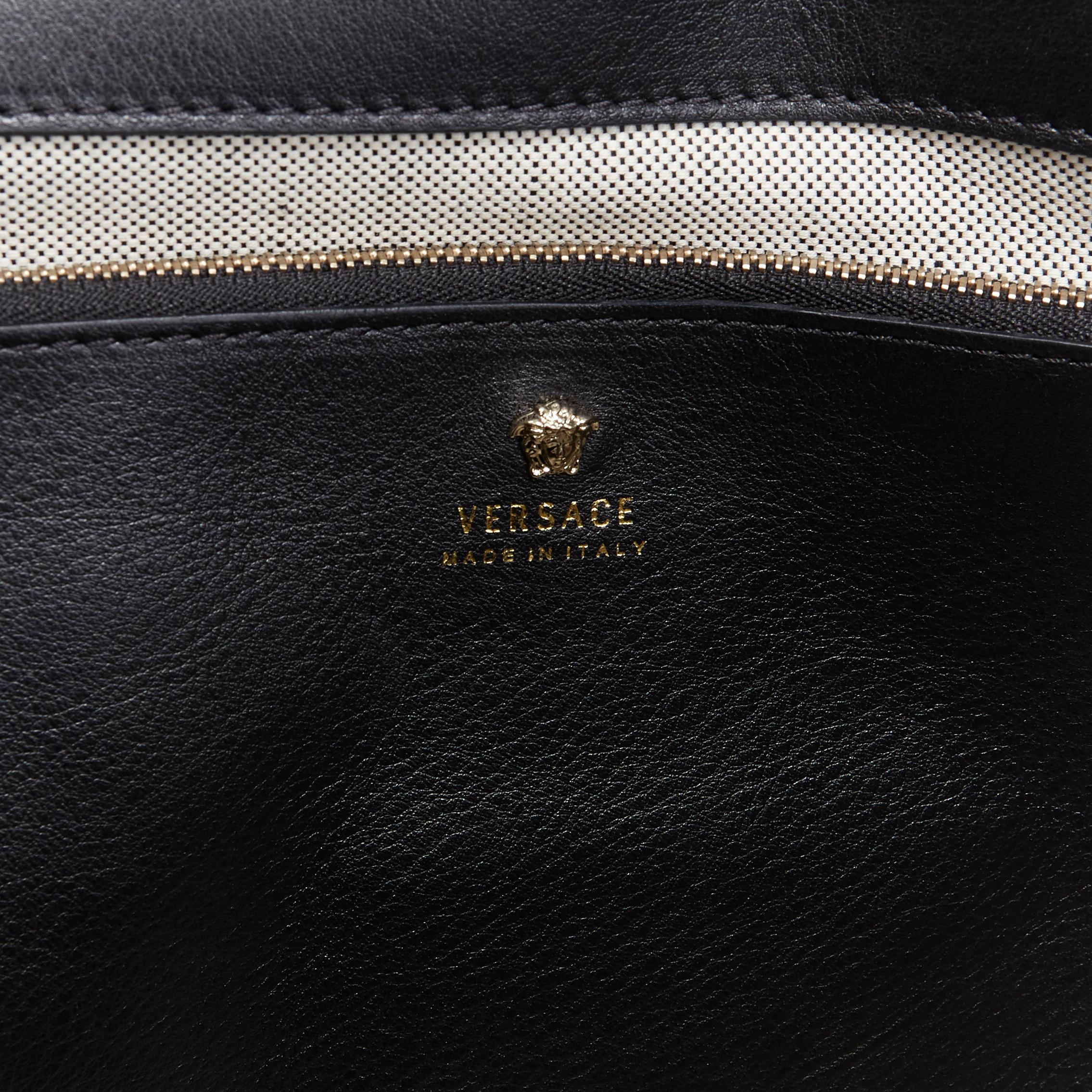 new VERSACE Palazzo Empire Medium classic black calf leather Medusa satchel bag 5