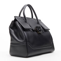new VERSACE Palazzo Empire Medium classic black calf leather Medusa satchel bag