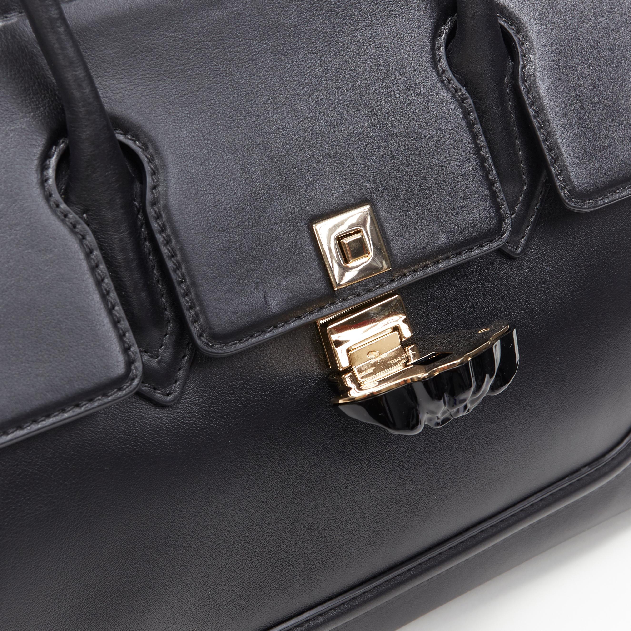 new VERSACE Palazzo Empire Medium classic black calf leather Medusa satchel bag 1