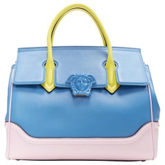new VERSACE Palazzo Empire Medium pastel blue pink colorblocked Medusa bag rare